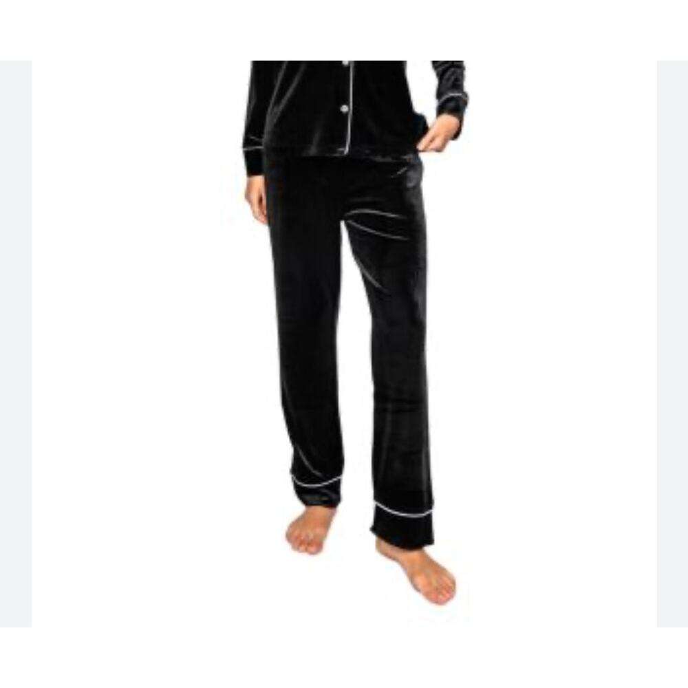 Petite Plume Cabaret Velour Pajama pants quiet luxury Sz. M black
